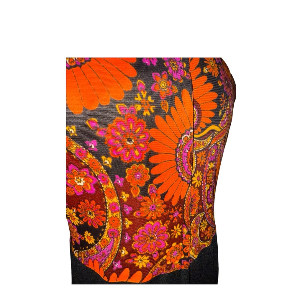 1960’s Trippy hippie flower power appliqué paisley Dress! Flawless time capsule - Picture 9 of 12